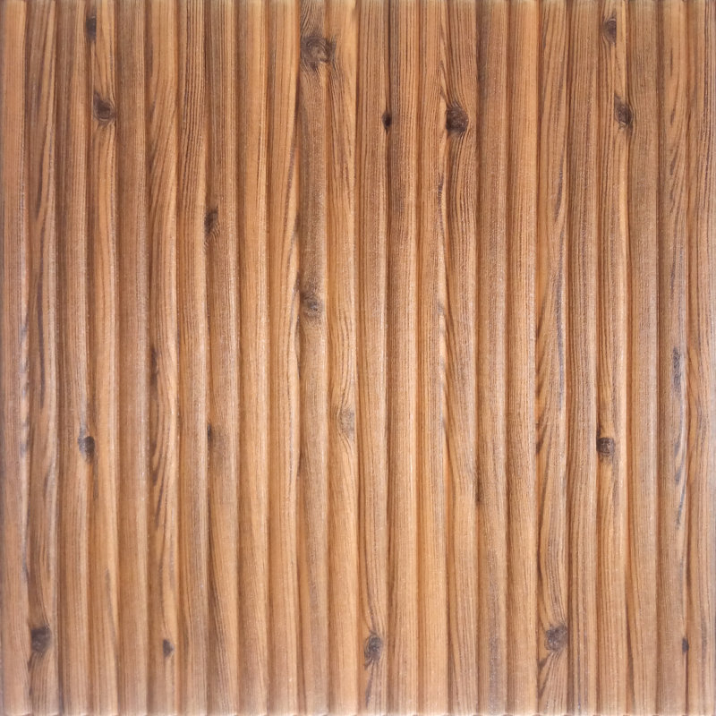 Dundee Deco Orange, Brown Faux Wood 3D Wall Panel, Peel And Stick Wall